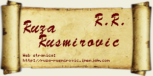 Ruža Rusmirović vizit kartica
